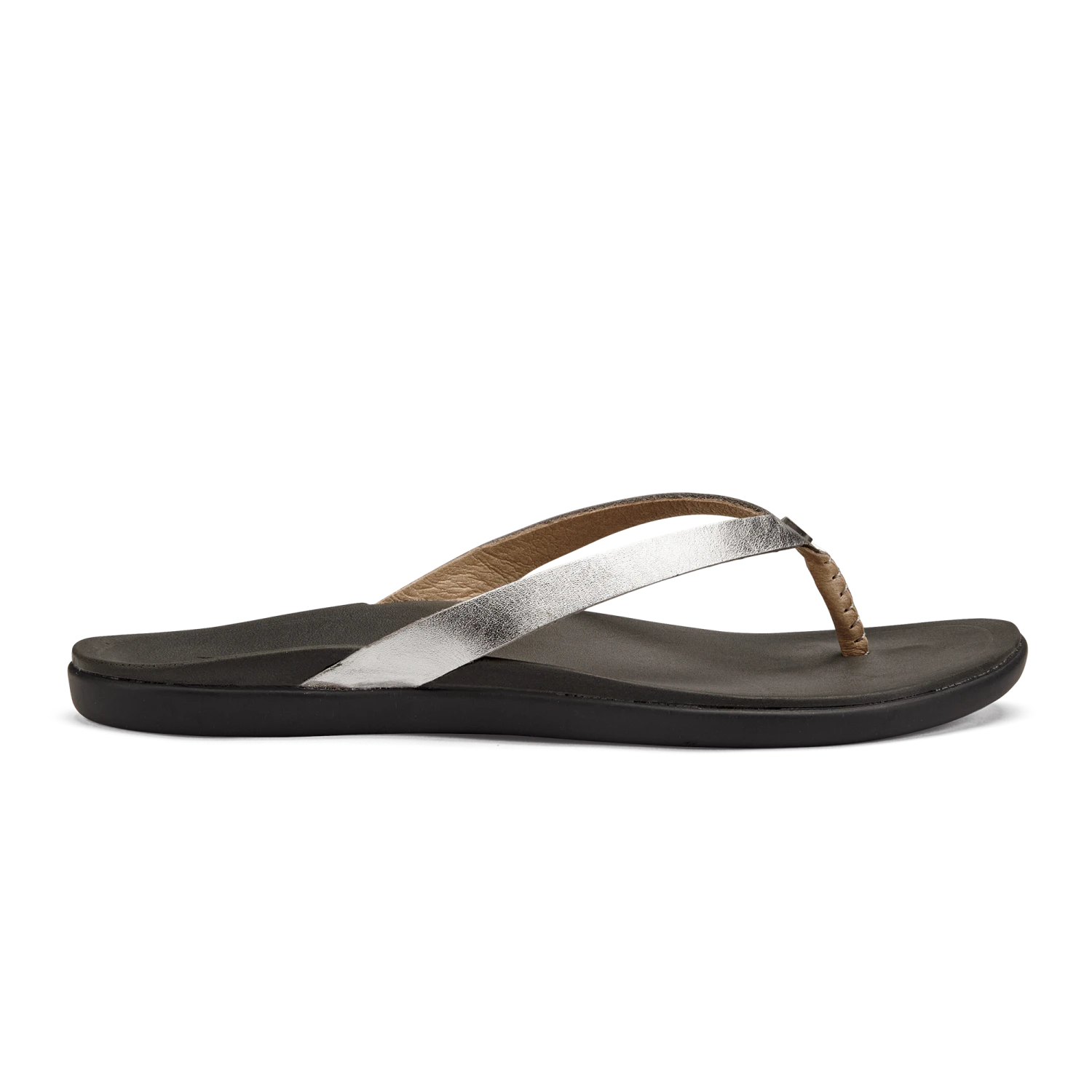 OluKai Ho‘ōpio Leather - Silver / Charcoal 3 OluKai Ho‘ōpio Leather - Silver / Charcoal